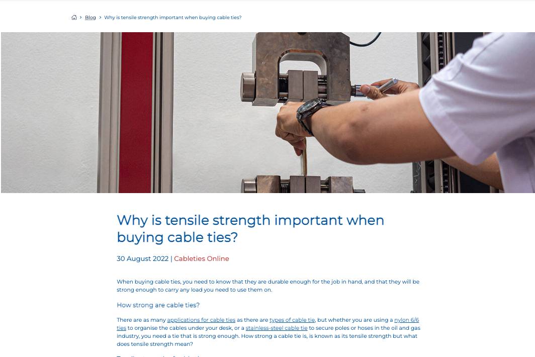 Why is tensile strength important when buying cable ties?