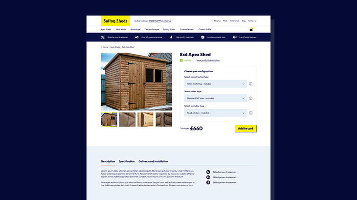 New Ecommerce site for Sutton Sheds